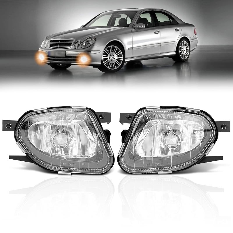TangMiGe Fog Lights for Mercedes Benz E280 E300 E320 E350 E500 E550 E55 AMG All Configurations W211 S211 20032009 Fog Lamps Replacement 1 Pair Clear Lens