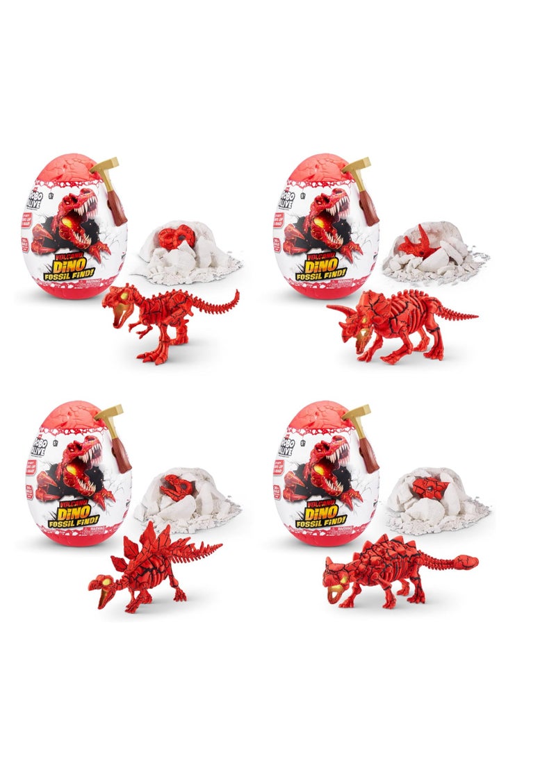 ino Fossil FIND Series 2 Surprise Dinosaur Egg Volcano Assorted (T-REX, Ankylosaurus, Triceratops, Stegosaurus)