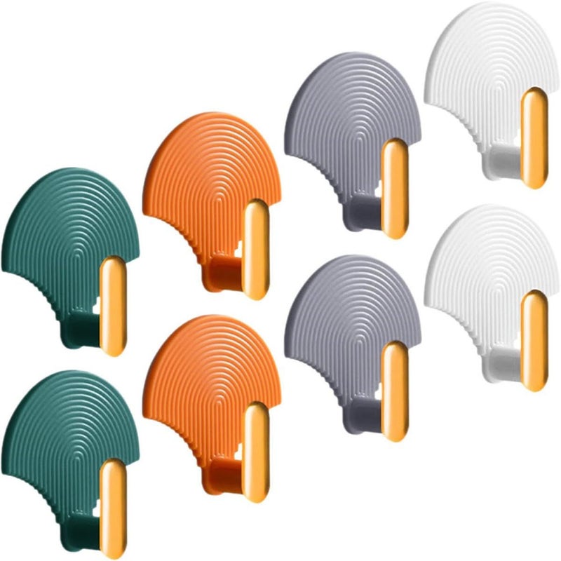 6pcs Strong Self Adhesive Wall Hooks 4 Colors Towel Holder No Drilling Damage Kitchen Bathroom Entryway Key Organizer - Image 2