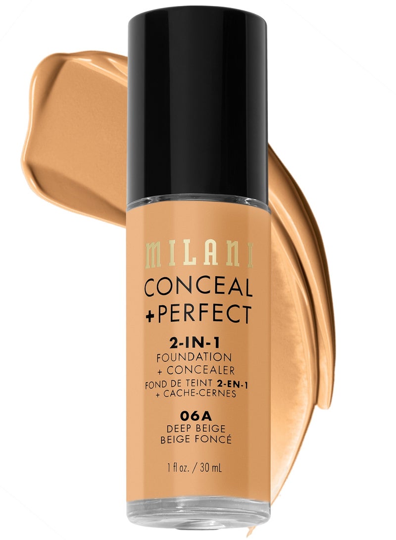 ميلاني كريم أساس وكونسيلر 2 في 1 من ميلاني كوزماتيكس كونسيل + بيرفكت 06A ديب بيج 30 مل – تغطية كاملة، خفيف الوزن، يدوم طويلاً، مقاوم للماء، خالٍ من الزيوت، نباتي وخالٍ من القسوة - Image 1