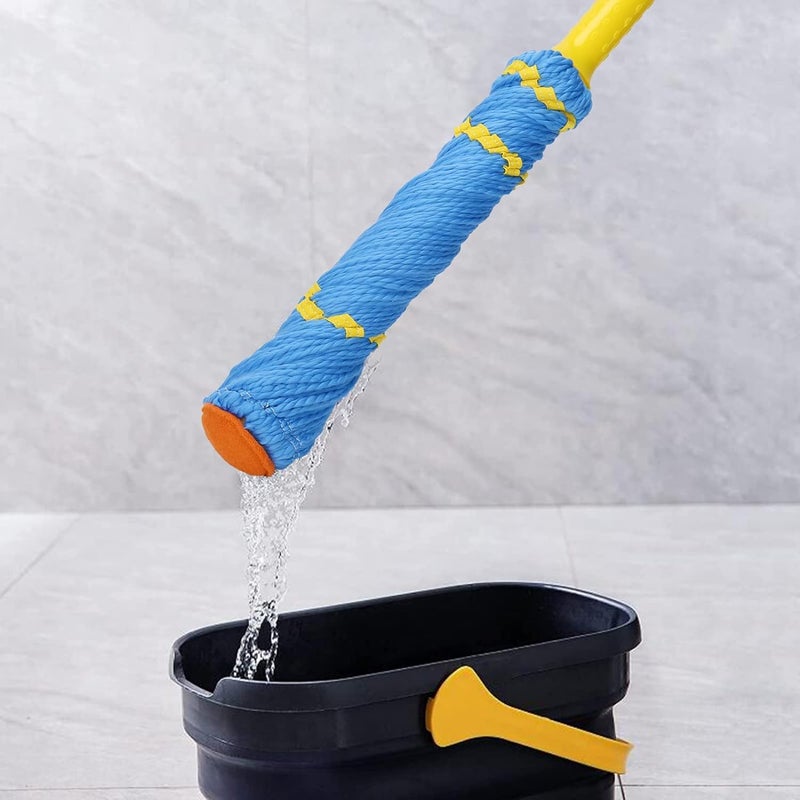 CLOMANA Extendable Stainless Steel Handle, Reusable Household Cleaning Supplies, Self Wringing Squeeze Twist Mop, Microfiber Twisting Mop - Image 5