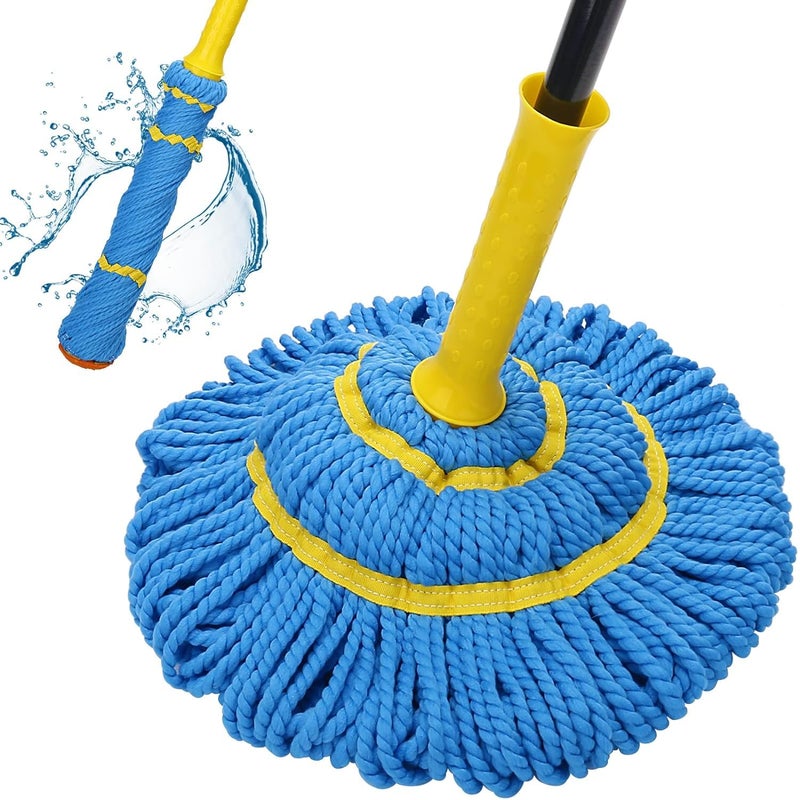 CLOMANA Extendable Stainless Steel Handle, Reusable Household Cleaning Supplies, Self Wringing Squeeze Twist Mop, Microfiber Twisting Mop - Image 1