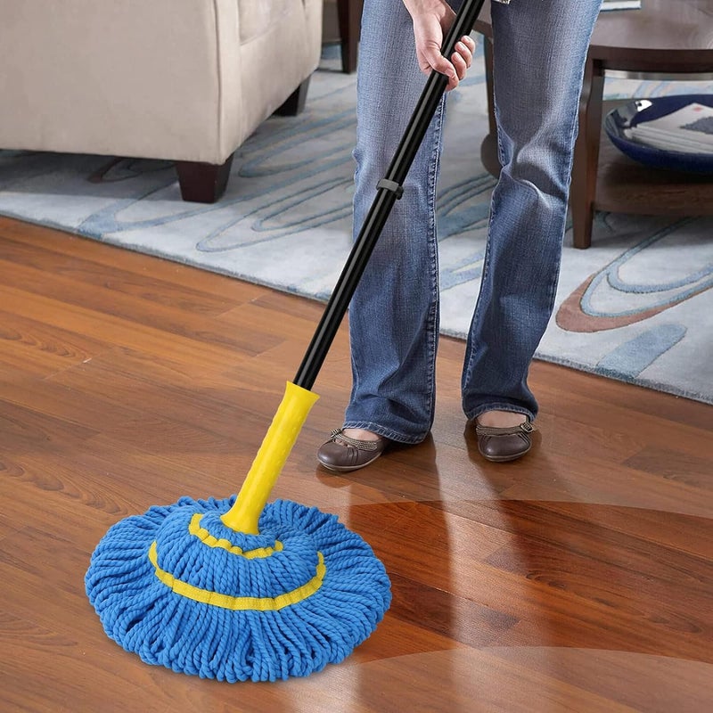 CLOMANA Extendable Stainless Steel Handle, Reusable Household Cleaning Supplies, Self Wringing Squeeze Twist Mop, Microfiber Twisting Mop - Image 3