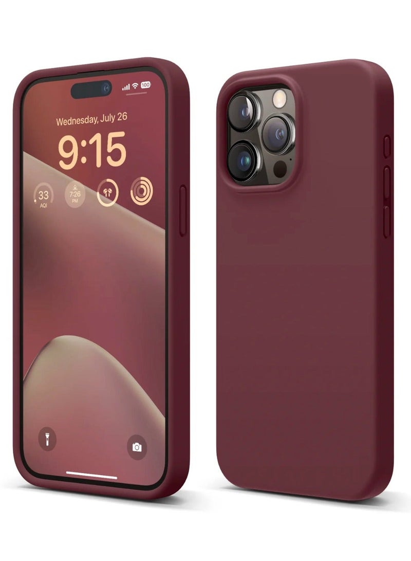 إيف iPhone 15 Pro Case 6.1 بوصة من مطاط السيليكون السائل ، لمسة حريرية ناعمة ، مضاد للخدش وغطاء خلفي مقاوم للصدمة - Image 1