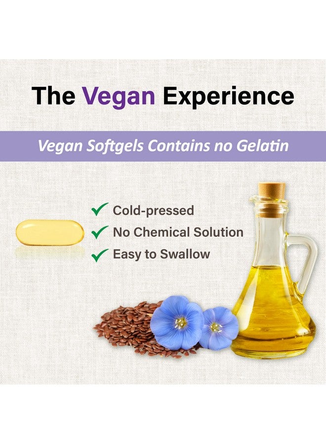 Lovita Cold-Pressed Flaxseed Oil Supplement - Vegetarian softgels (Classic Packaging, 180) - Image 2