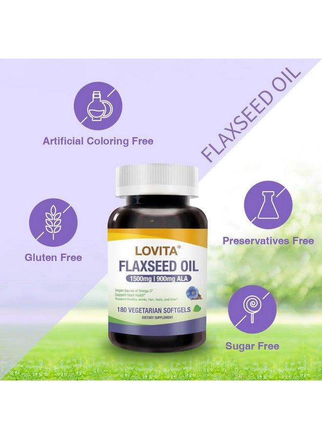 Lovita Cold-Pressed Flaxseed Oil Supplement - Vegetarian softgels (Classic Packaging, 180) - Image 5