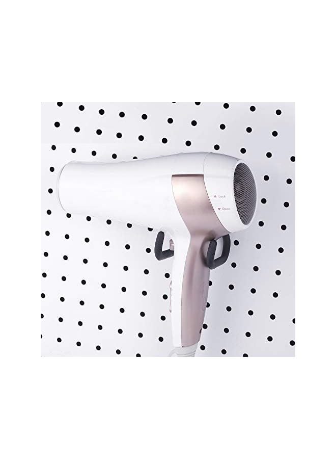 PROMASS 4 Pieces Pegboard Hooks Pegboard Drill Holder Double Power Tool Black Flat Utility Hook Peg Board Organization Accessory for Workbench, Garage Storage(2.75 x 2.56 x 3.54 Inch) - Image 5