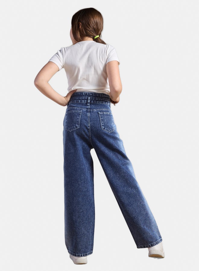 AMB Kidswear Girls' Wide Leg Jeans - Image 2