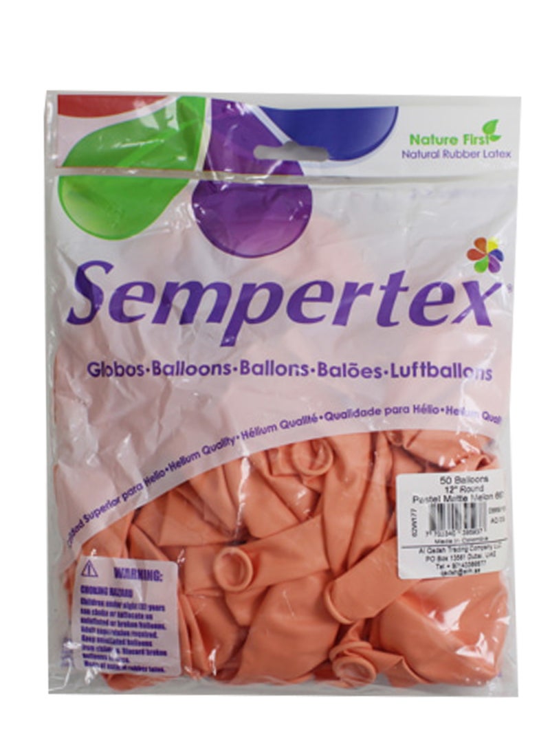 Sempertex Balloon Pastel Matte 663 Melon 50Pcs/Bag - Image 2