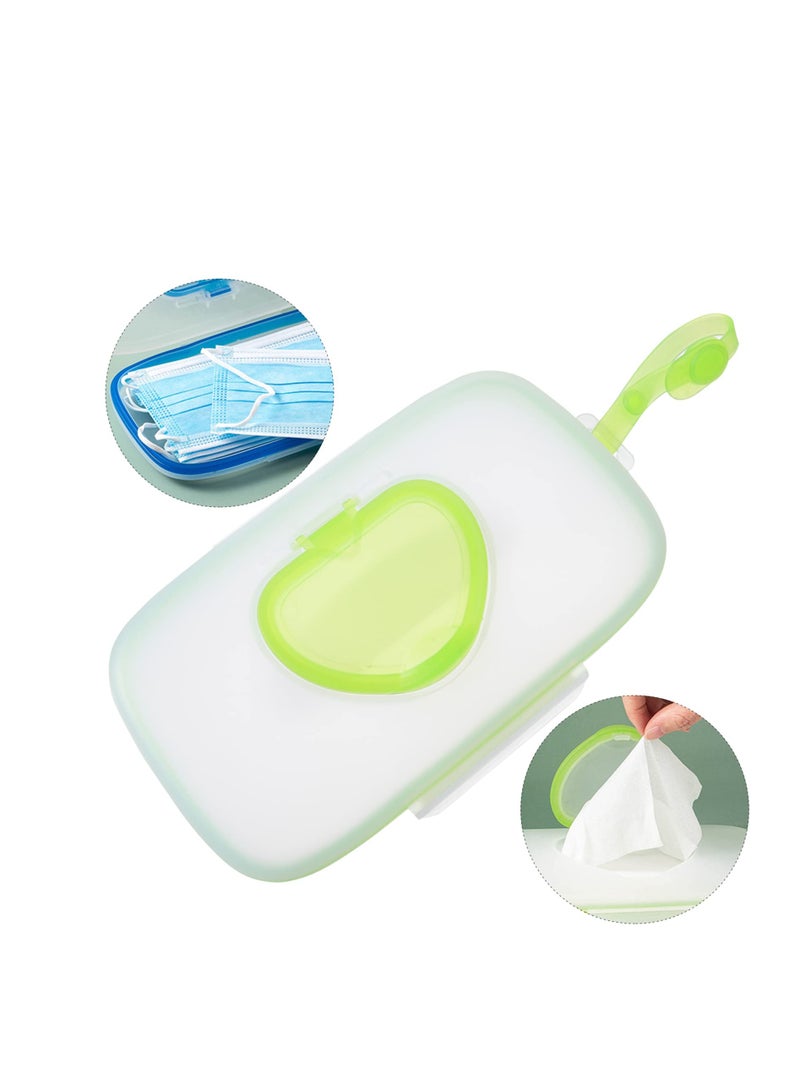 SYOSI Baby Wipe Dispenser, Portable Refillable Wipe Case, Reusable Travel Wet Wipe Pouch for Travel-Pouch Carries (Green)  - Image 3