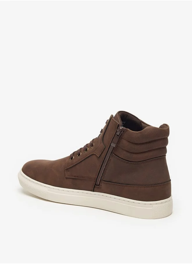 لي كوبر Men's Solid Boots with Zip Closure