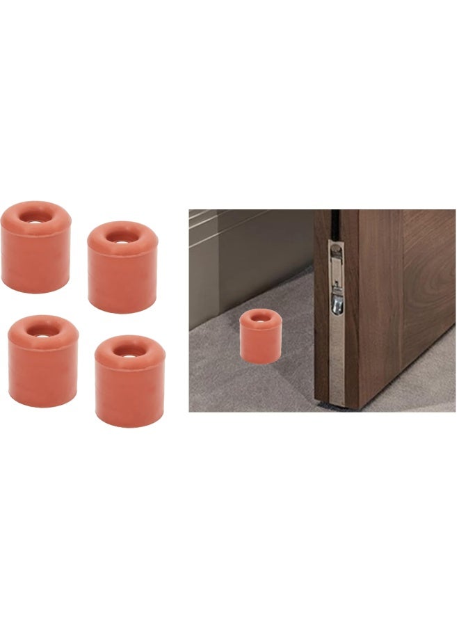 ROBUSTLINE Pack Of 4 Door Stopper Red Plastic Slip Resistant For Tiles Carpet Wood And Laminate Floors And Other Floor Surfaces Stop 25Mm x 30Mm 
