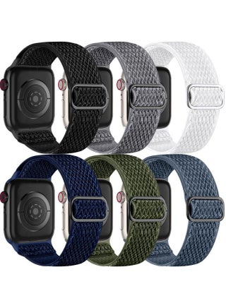 6 Pack Stretchy Braided Bands Compatible with Apple Watch Band 44mm 45mm 46mm 42mm 49mm Ultra 2 Men Women Elastic Nylon Solo Loop Sport Strap for iWatch Series Ultra 10 9 8 7 6 5 4 3 2 1 SE - pzsku/ZE056779CBA6DCDB814F3Z/45/1743574137/0283b3a0-5475-4842-9b28-75ca22e44a9f