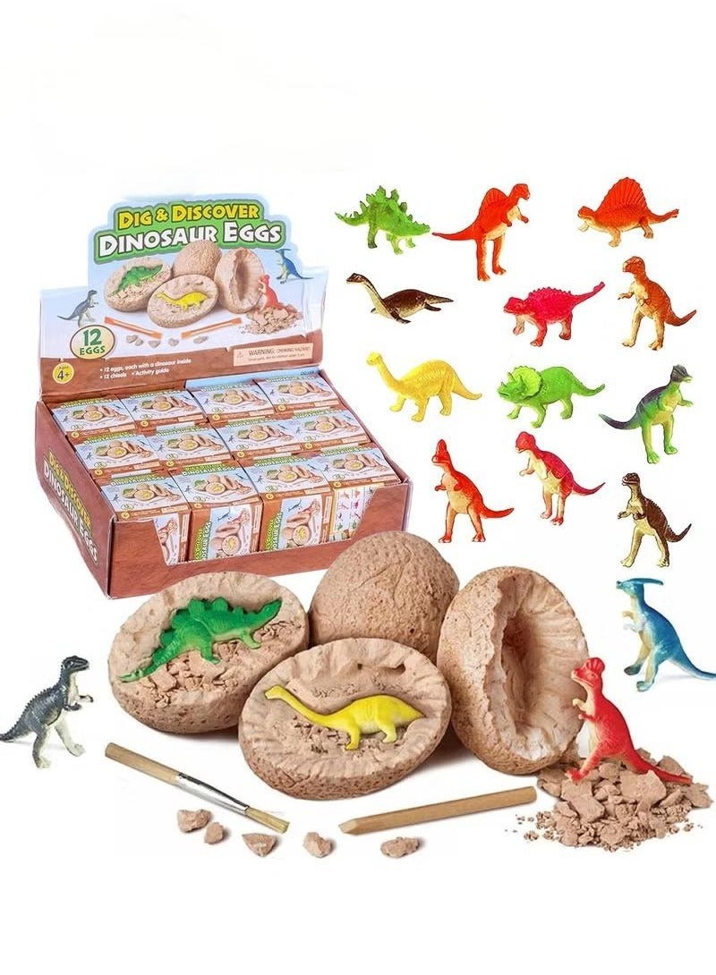 12-Piece Dinosaur Dragon Eggs Set,Dinosaur Eggs Toys, Dino Eggs Kits Crack Novelty Toy Mini Dino Egg for Boys Girls Toys Party Favor (Multi-Color) - Image 1