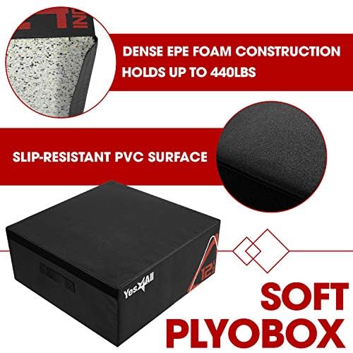Yes4All 3 in 1 Soft Plyo Box Wooden Core, Foam Plyometric Box for Exercise, Plyometric Training, Available in 4 Sizes - Image 3