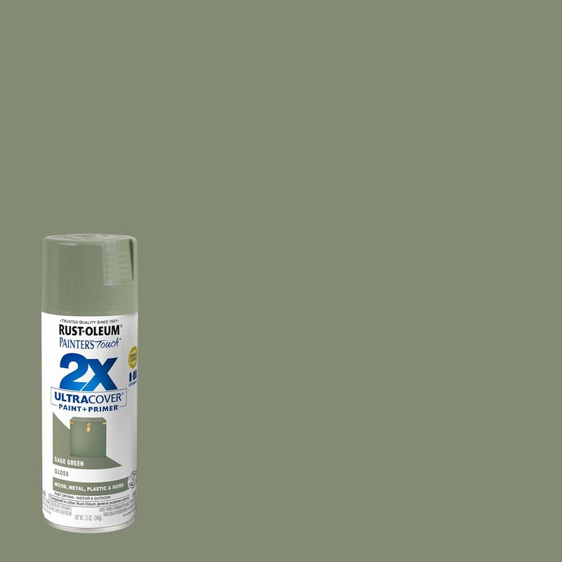 RUST-OLEUM 249094-6PK Painter's Touch 2X Ultra Cover Spray Paint, 12 oz, Gloss Sage Green, 6 Pack - Image 2