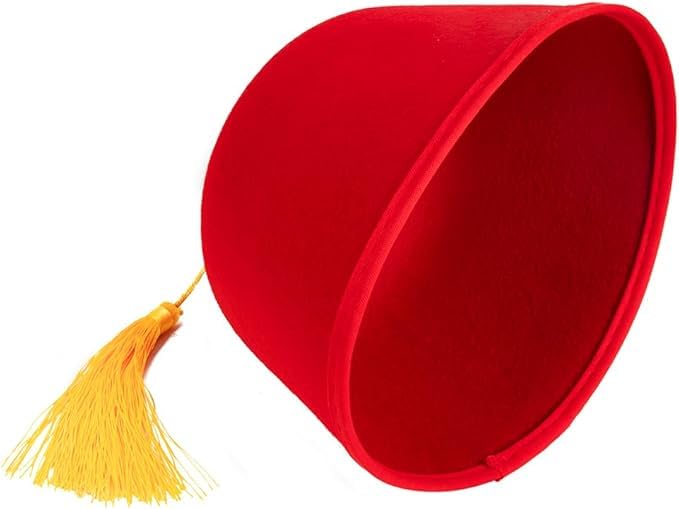 Kangaroo Red Fez Hat for Men With Gold Tassel – Arabian Moroccan Bellhop Ottoman Turkish Hat – Halloween Cosplay Dress Up Apparel - Image 2