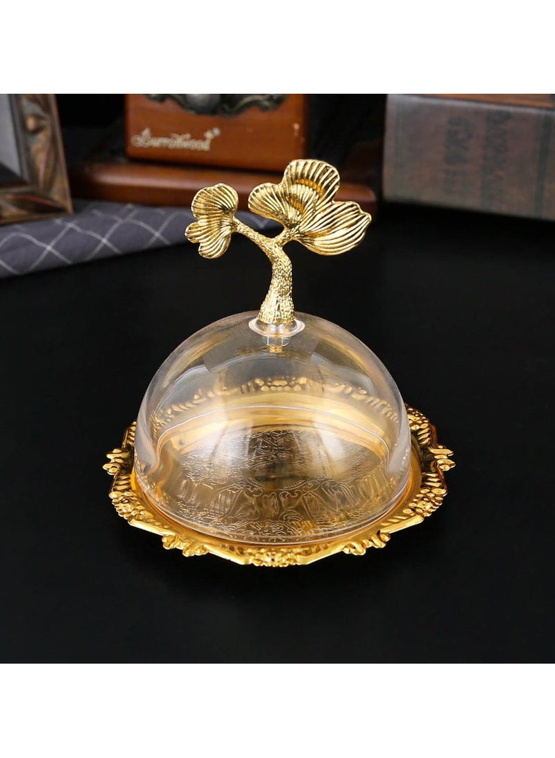 عام صحن حلويات شفاف على الطراز الكلاسيكي، يُستخدم لتخزين المكسرات والوجبات الخفيفة على طاولة غرفة المعيشة، أنيق ومناسب للاستخدام المنزلي. - Image 1