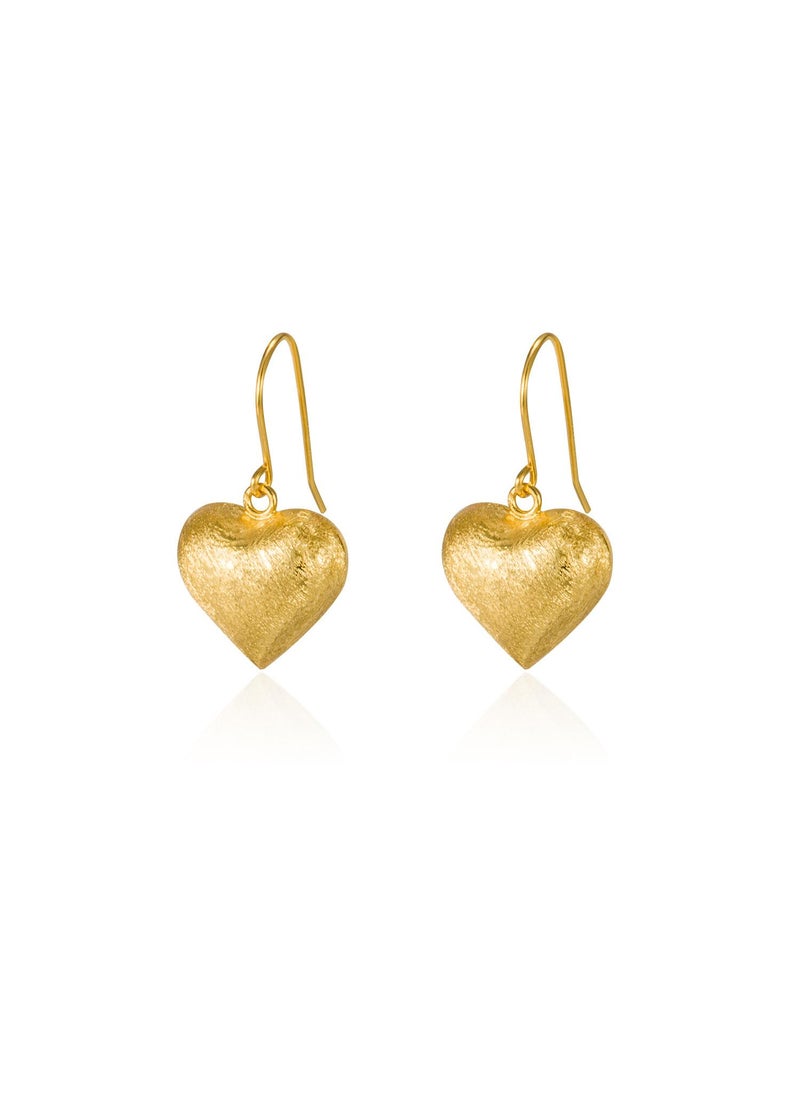 Y&D - 18K Gold Brushed Love Earrings For Women - Image 1