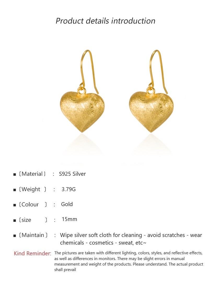 Y&D - 18K Gold Brushed Love Earrings For Women - Image 1