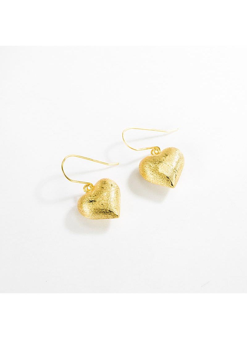 Y&D - 18K Gold Brushed Love Earrings For Women - Image 1