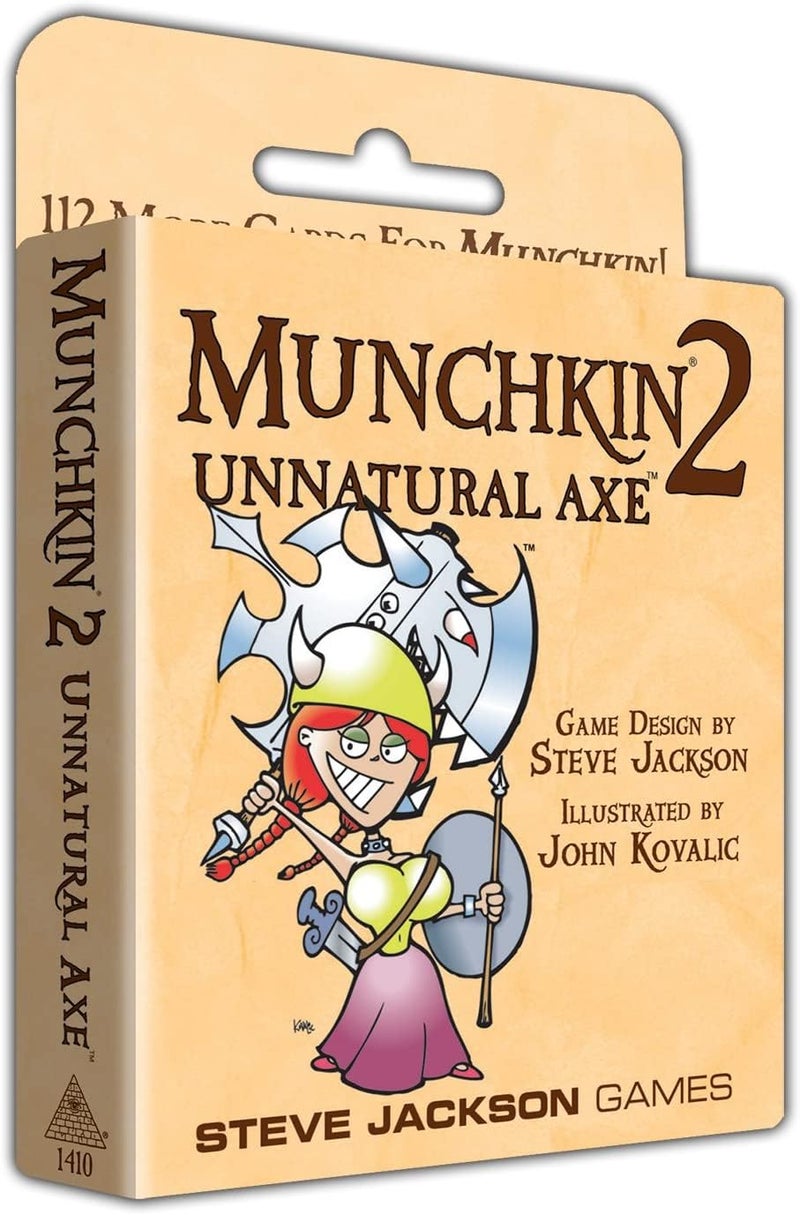 ستيف جاكسون جيمز لعبة بطاقات Munchkin 2: Unnatural Axe  مكونة من 112 قطعة طراز SJG 1410 - Image 1