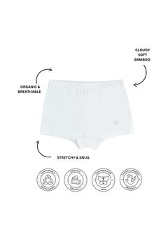 أنفي بيبي Organic Bamboo Girls Boxer Underwear Set Of 3- Olive/White/Grey  - Image 2