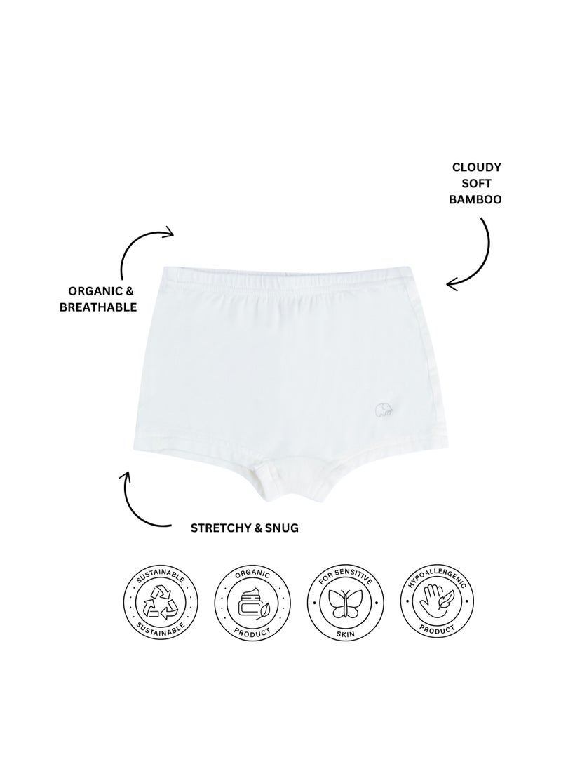 Anvi Baby Organic Bamboo Girls Boxer Underwear Set Of 3- Olive/White/Grey  - Image 2