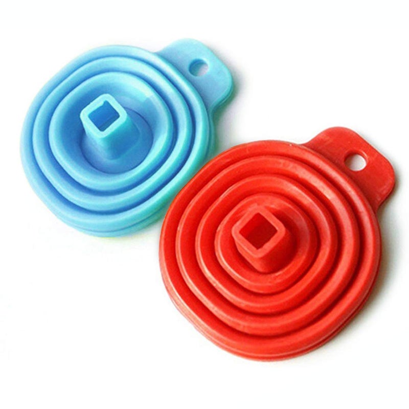 Top Chef Kitchen Funnel Platinum Silicone 2 Pack Red Blue - Image 1