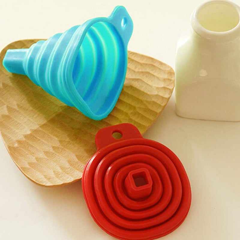 Top Chef Kitchen Funnel Platinum Silicone 2 Pack Red Blue - Image 2