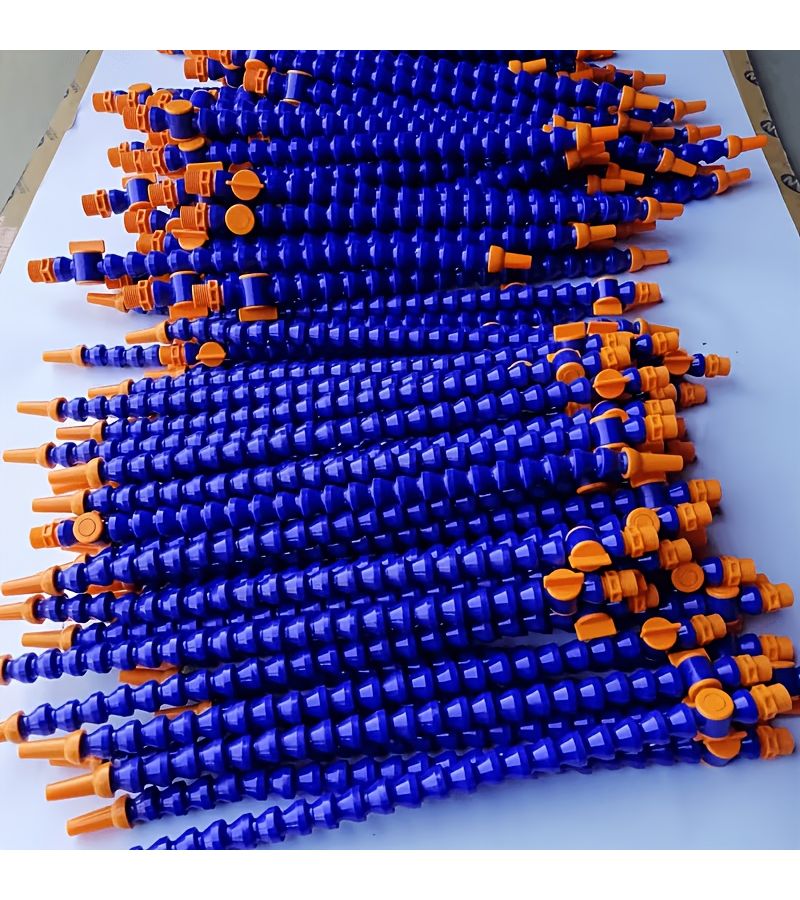 2Pcs Plastic Adjustable Coolant Hose 500mm Length 1 4 Inch Thread Round Nozzle Universal Fit for Lathe Milling Machine CNC Cooling Systems Flexible Cooling Tube for Water and Oil - Image 1