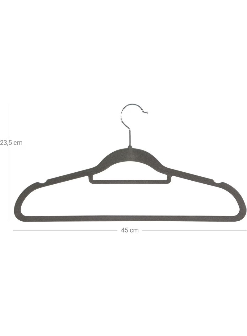 Happy Home Set of 20 Non-Slip Velvet Hangers - Durable Clothes Hangers with Soft Velvet Surface to Protect Clothes, 360 Degree Swivel Hook for Easy and Flexible Hanging - Hangers for Suits, Dresses, Shirts, and Pants - Elegant Gray Color for Closet Organization and Arrangement - Image 5