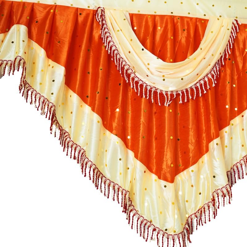 PRIYAKANT SAFAWALA PRIYAKANT SAFAWALA Ganpati Decoration MM Jhalar Ideas at Home Festival Temple Wedding and Special Ganesh Chaturthi Decoration Jhalar Size Length 30 Feet and Hight 18 Inches Orange and Fown - Image 5