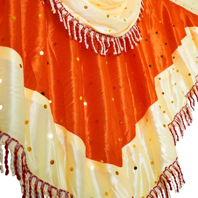 PRIYAKANT SAFAWALA PRIYAKANT SAFAWALA Ganpati Decoration MM Jhalar Ideas at Home Festival Temple Wedding and Special Ganesh Chaturthi Decoration Jhalar Size Length 30 Feet and Hight 18 Inches Orange and Fown - Image 3