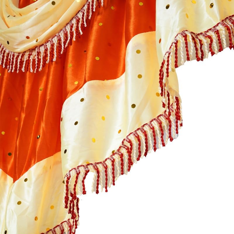 PRIYAKANT SAFAWALA PRIYAKANT SAFAWALA Ganpati Decoration MM Jhalar Ideas at Home Festival Temple Wedding and Special Ganesh Chaturthi Decoration Jhalar Size Length 30 Feet and Hight 18 Inches Orange and Fown - Image 4