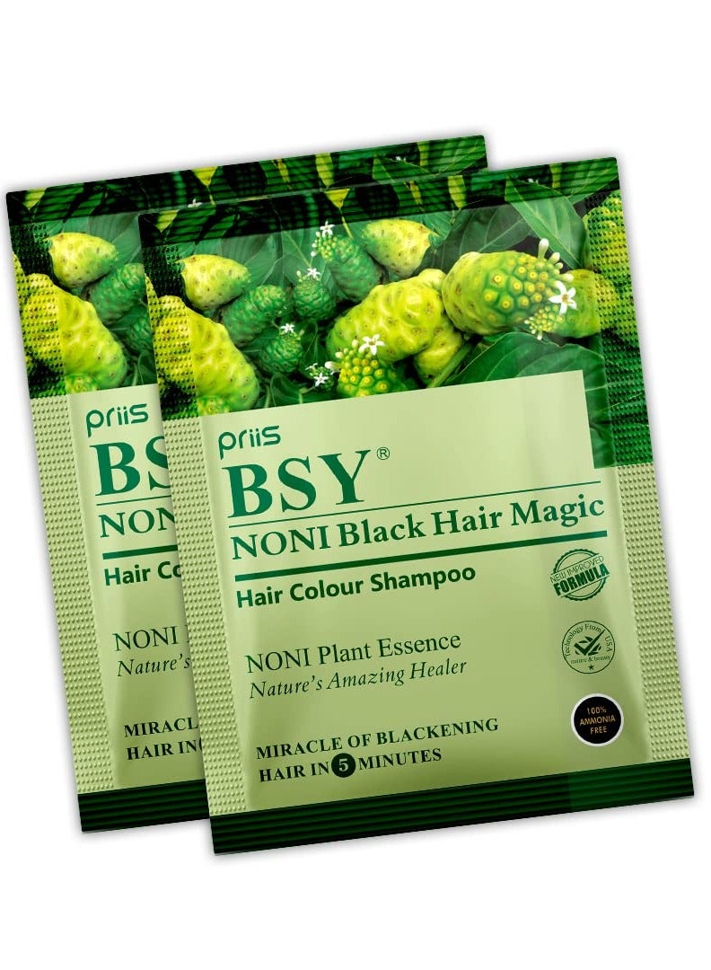 BSY Noni Black Hair Magic 20ml X 10 Sachets Hair Dye Black - Image 1