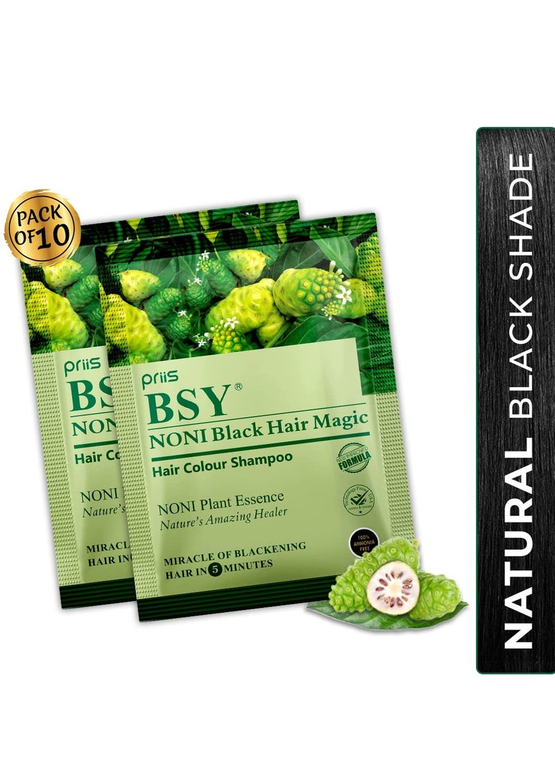 BSY Noni Black Hair Magic 20ml X 10 Sachets Hair Dye Black - Image 2