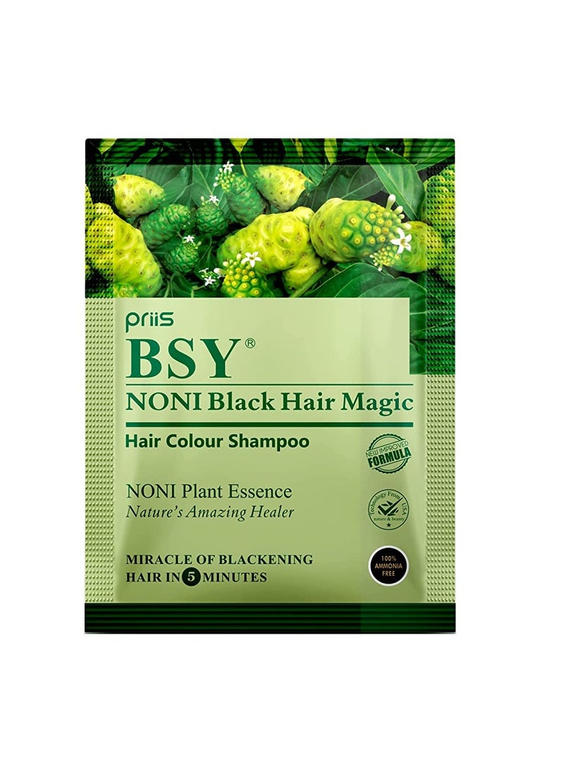 BSY Noni Black Hair Magic 20ml X 10 Sachets Hair Dye Black - Image 3