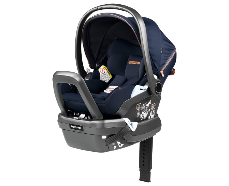 Peg Perego Peg Perego Primo Viaggio 435 Lounge Reclining Rear Facing Infant Car Seat Includes Base with Load Leg AntiRebound Bar for Babies 4 to 35 lbs Made in Italy Blue Shine Blue