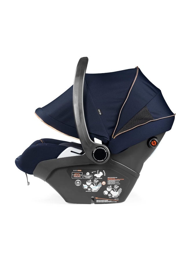Peg Perego Primo Viaggio 4-35 Lounge - Reclining Rear Facing Infant Car Seat - Includes Base with Load Leg & Anti-Rebound Bar - for Babies 4 to 35 lbs - Made in Italy - Blue Shine (Blue) - Image 4