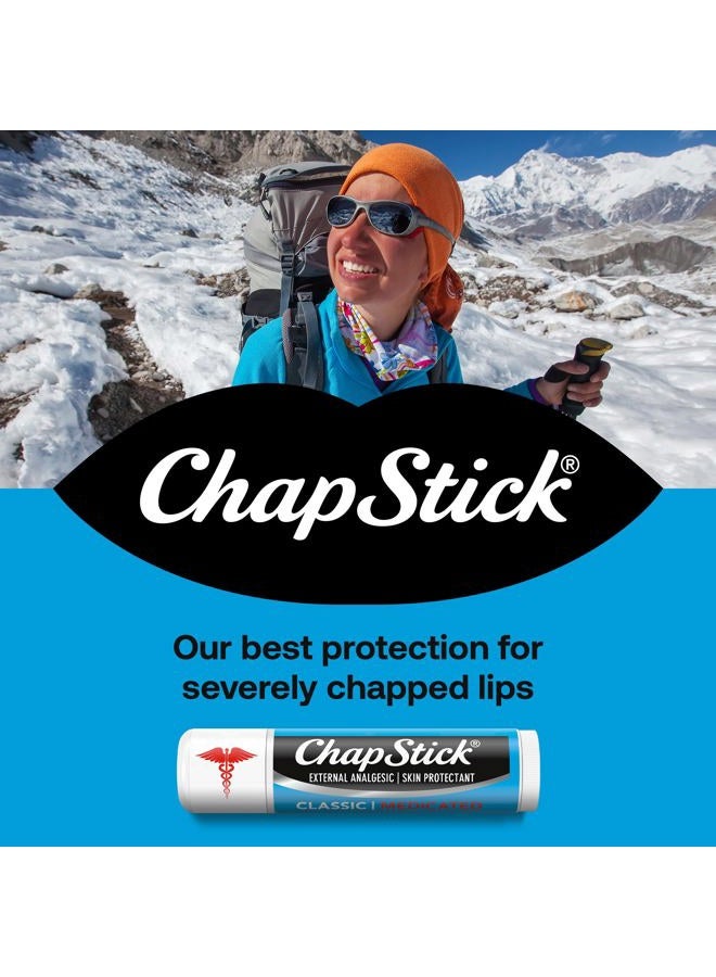 chapstick Dry Lips & Cold Sore Pain Relief Bundle – Classic Medicated ChapStick 3-Pack + Original Moisturizer Lip Balm with SPF 15, 0.15 Oz Ea (4 Piece Set) - Image 2