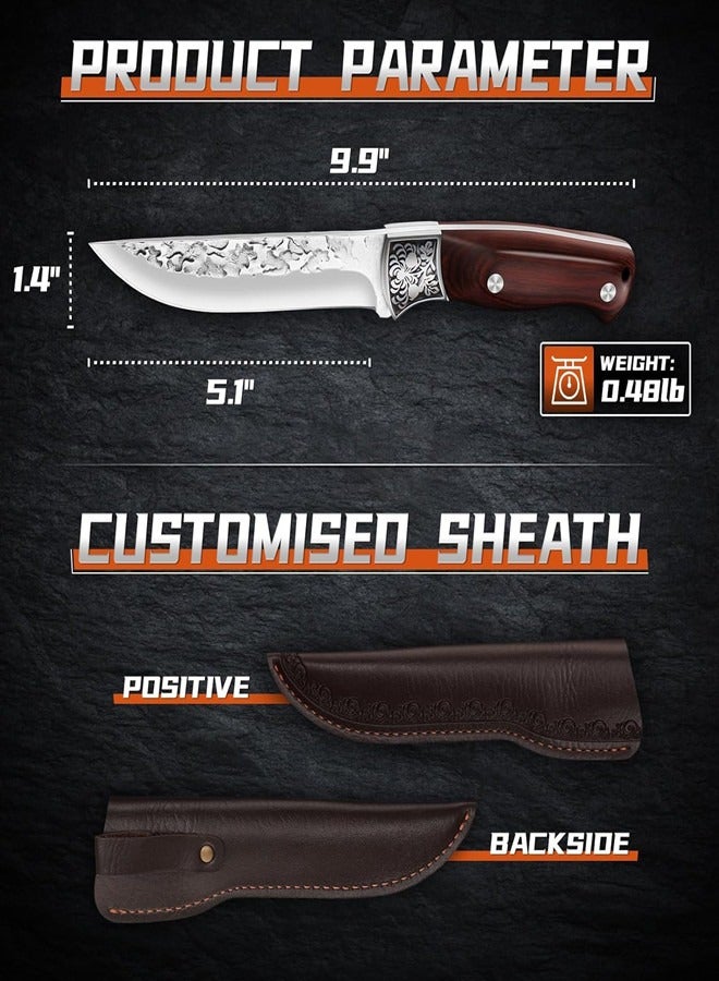 أوساويك سكين تشذيب اللحوم سكين تشذيب الشيف الاحترافي سكين شرائح اللحم سمك التانج الكامل مقبض الخشب سكين المطبخ، BBQ - Image 5