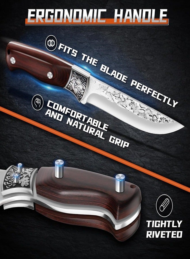 أوساويك سكين تشذيب اللحوم سكين تشذيب الشيف الاحترافي سكين شرائح اللحم سمك التانج الكامل مقبض الخشب سكين المطبخ، BBQ - Image 4