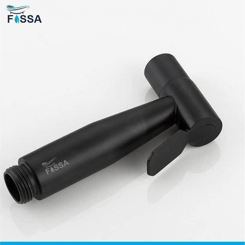 FOSSA رشاش بيديت محمول من الفولاذ المقاوم للصدأ - صنبور صحي للمرحاض، مع خرطوم SS بطول 1 متر (أسود) - Image 2