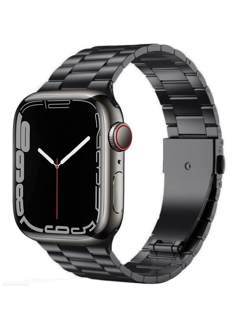 سوار ساعة Apple Watch المعدني المتوافق مقاس 49 مم/45 مم/44 مم/42 مم، إصدار مطور من سوار/حزام iWatch من الفولاذ المقاوم للصدأ مع حافظة لساعة Apple Watch Ultra SE2 SE وسلسلة 8/7/6/5/4/3/2/1 - Image 1