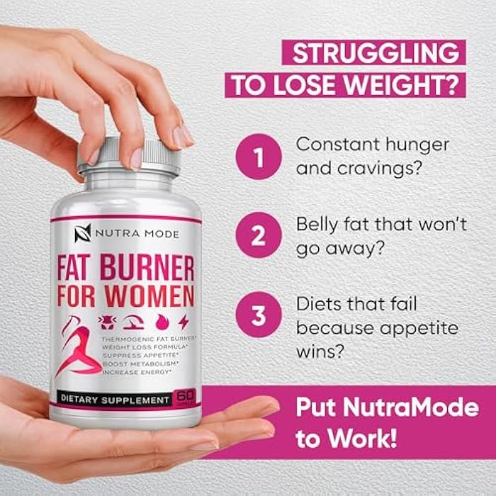 NUTRAMODE Thermogenic Fat Burner Weight Loss Diet Pills for Women - GLP-1 Support with Raspberry Ketones, Green Tea Extract, Green Coffee & Garcinia - Appetite Suppressant & Metabolism Booster 1 month 60 caps - Image 5