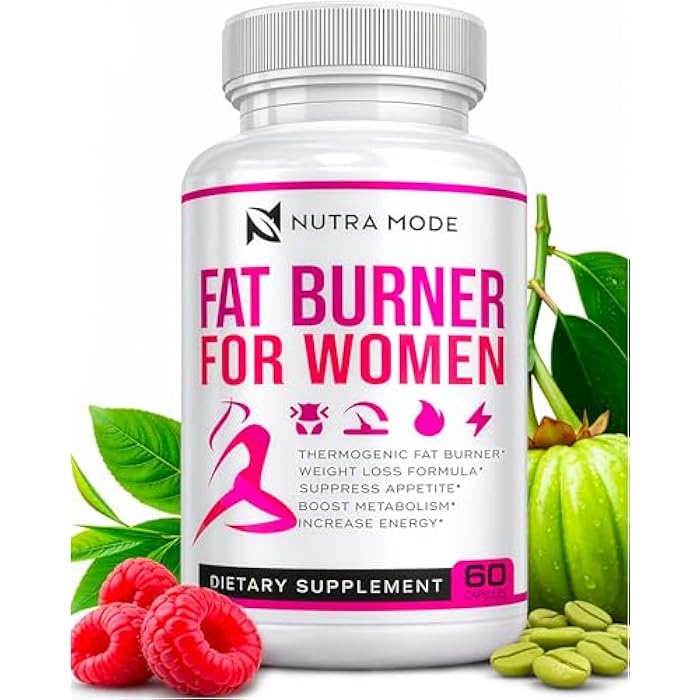 NUTRAMODE Thermogenic Fat Burner Weight Loss Diet Pills for Women - GLP-1 Support with Raspberry Ketones, Green Tea Extract, Green Coffee & Garcinia - Appetite Suppressant & Metabolism Booster 1 month 60 caps - Image 1