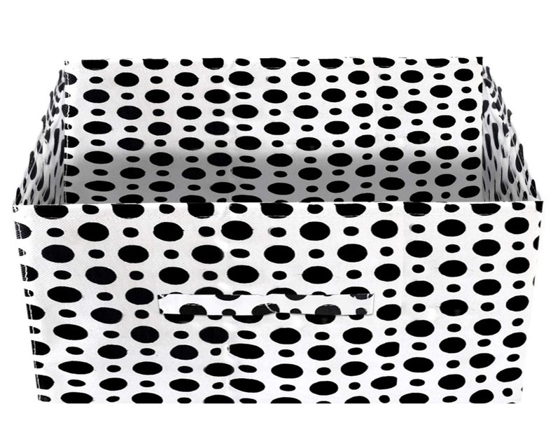 Kuber Industries Kuber Industries Dot Printed Flodable Storage Box For ToysStorage Box For ClothesDrawer Storage and Cloth OrganizerPack of 2 Black WhiteKUBMART16016 - Image 4