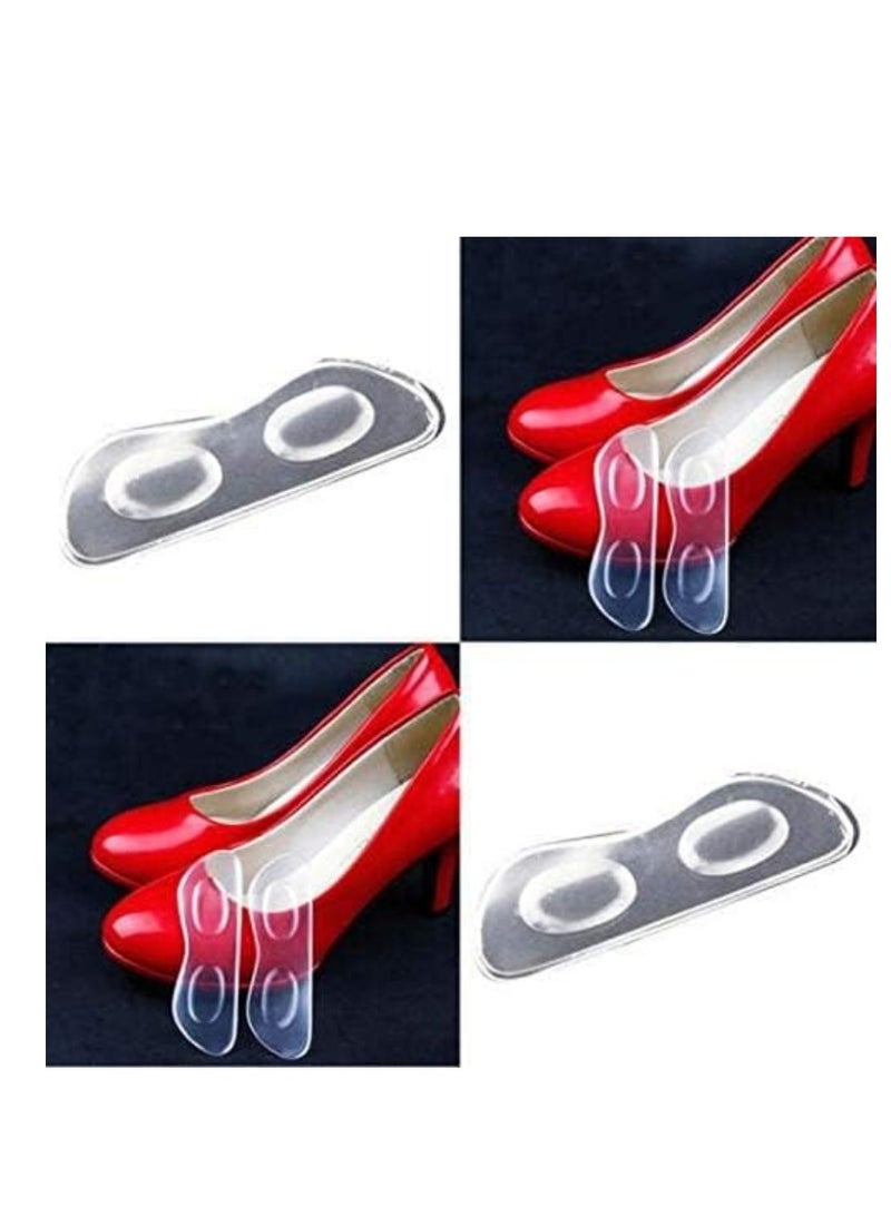 Generic One Pair Transparent Gel Cushion Shoe Pads Clear Heel Stickers Self-Adhesive Arc-Shaped High Heel Sticker Anti-wear Foot Stickers for High Heel  - Image 1