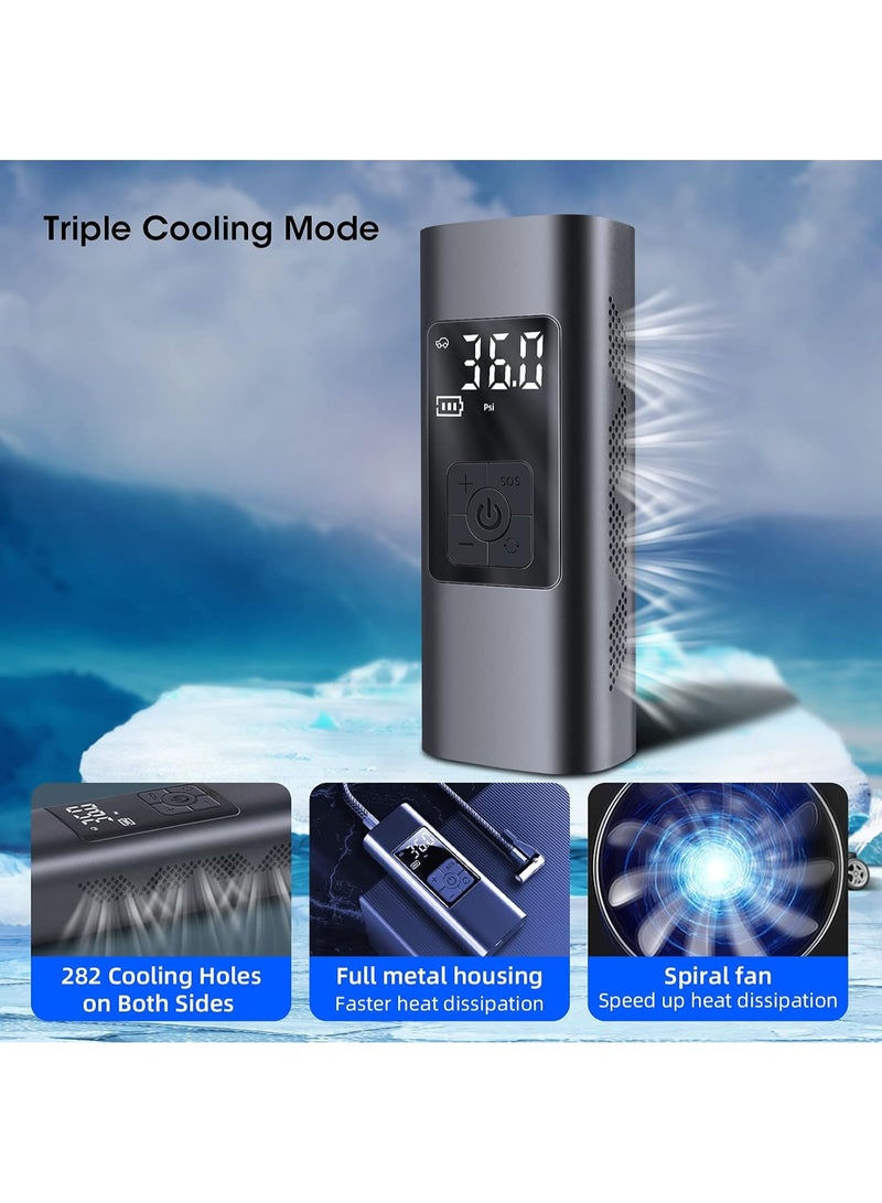 6000mAh Tire Inflator Portable Air Compressor for Car 150PSI Air Pump for Car Tires Bike Electric Tire Inflator Cordless Rechargeable Tire Pump for Car Bike Motorcycle Ball T-409-B - Image 4